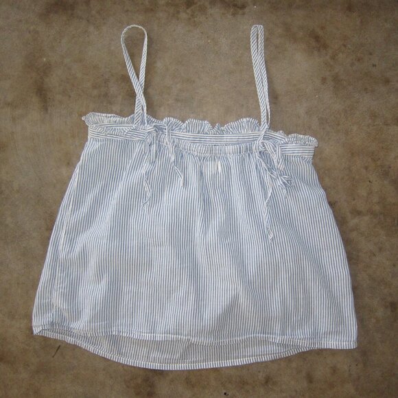 Madewell Blue & White stripe ruffel tank - Picture 2 of 4